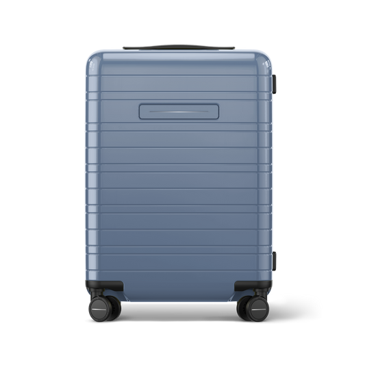 Koffer Essential Glossy Blau Vega Vorderseite - Hartschale Polycarbonat Leicht Robust - Horizn Studios