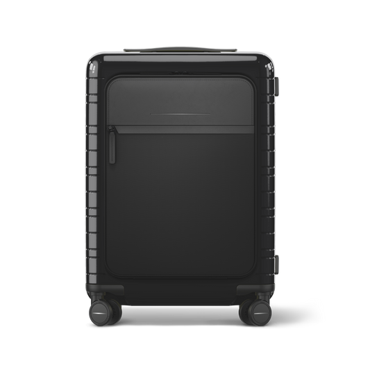 M5 / Glossy All Black / Premium Multi Shell / Cabin Size with Front Pocket / Essential