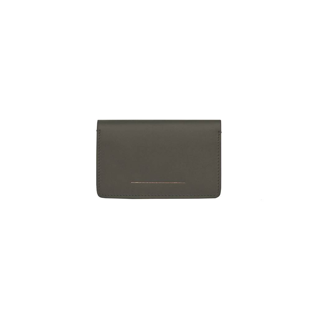 Double Card Holder / Dark Olive / Vacchetta Leather 1