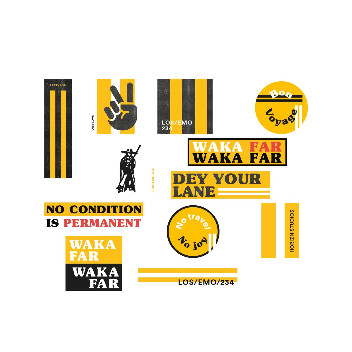 Sticker Set EO – One Love / White / Lagos Yellow / High Tack Vinyl 3