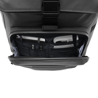 Midtown Flaptop Backpack / All Black / Recycled Nylon