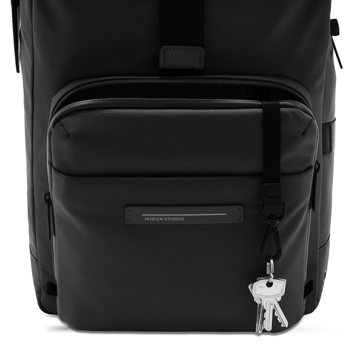 Midtown Flaptop Backpack / All Black / Recycled Nylon
