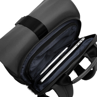 Midtown Flaptop Backpack / All Black / Recycled Nylon