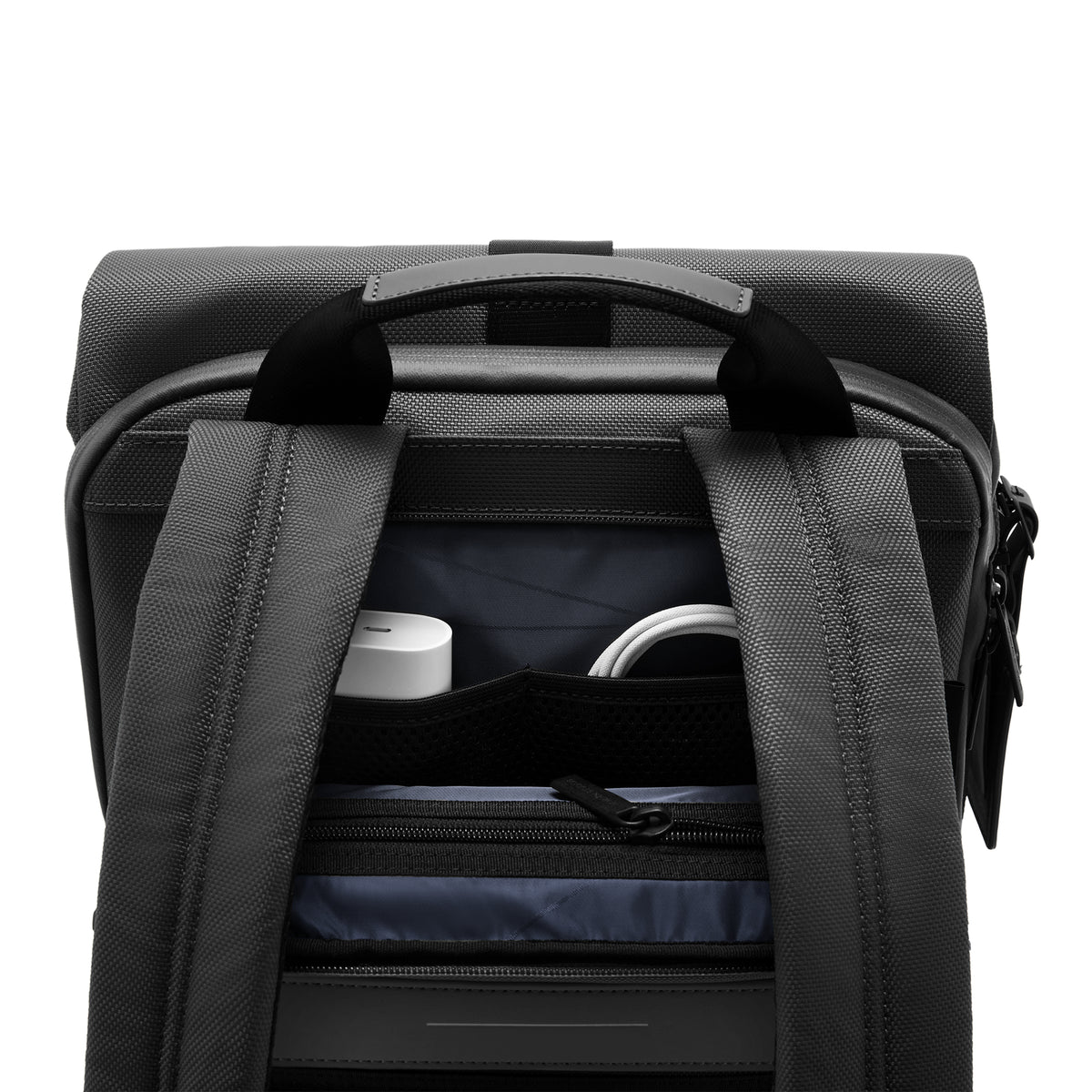 Midtown Flaptop Backpack / All Black / Recycled Nylon