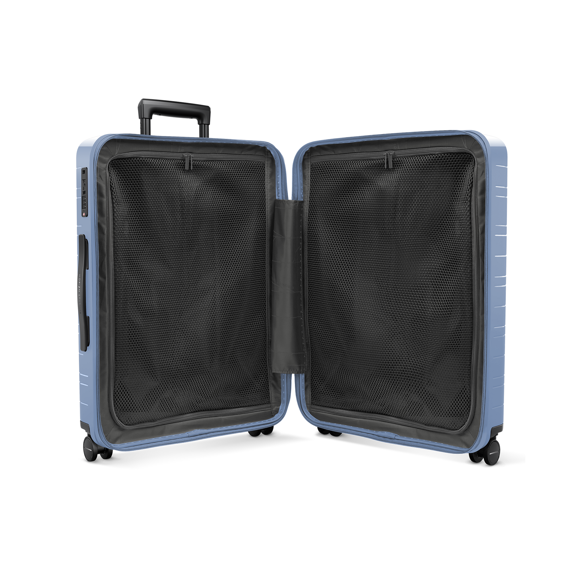Koffer Essential Glossy Blau Vega Innenansicht - Hartschale Polycarbonat Leicht Robust - Horizn Studios