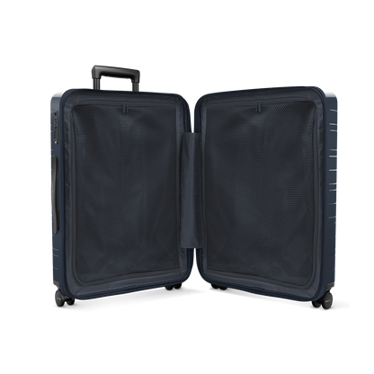 Koffer Essential Glossy Blau Innenansicht - Hartschale Polycarbonat Leicht Robust - Horizn Studios