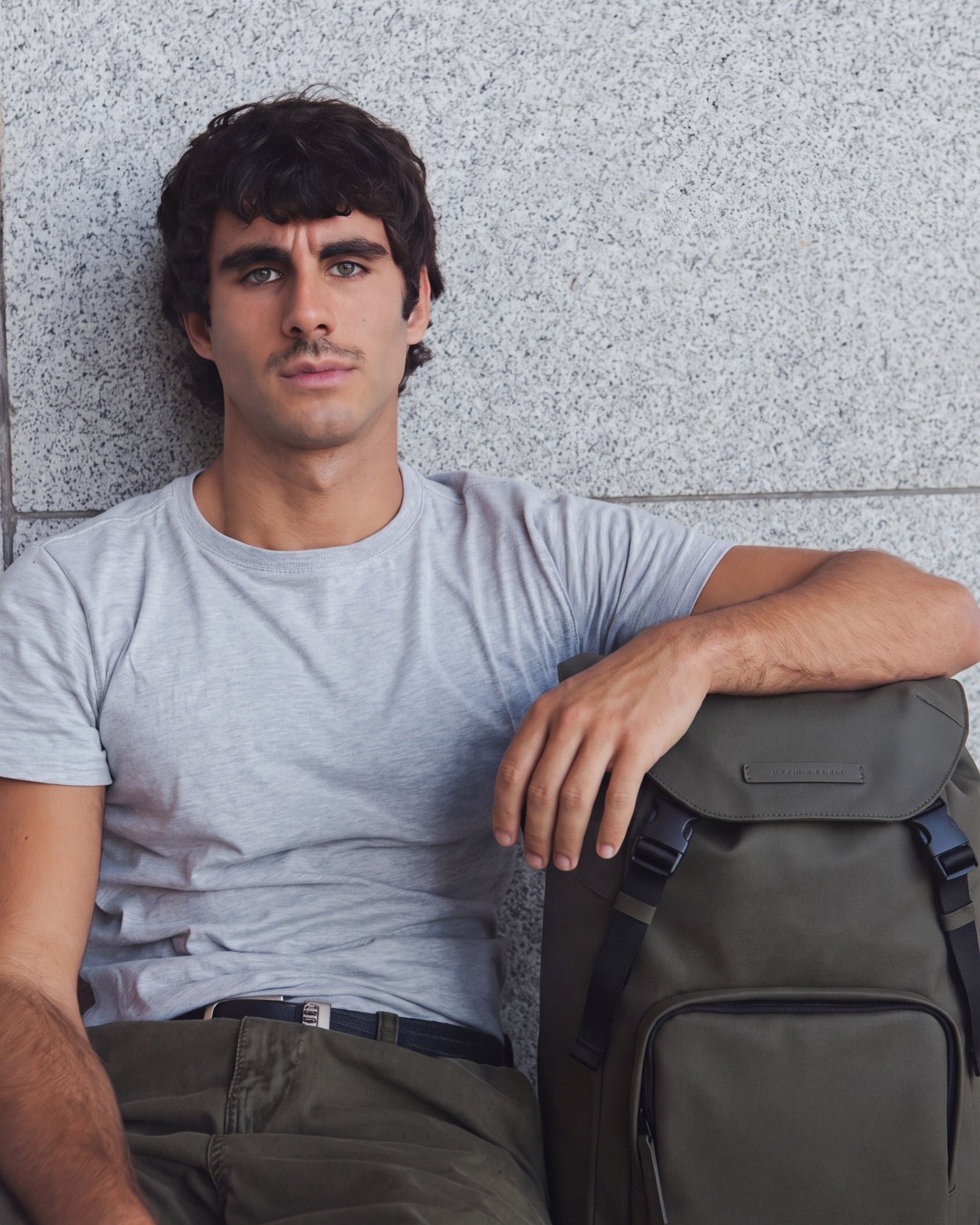 Customer photo featuring SoFo Backpack City / Dark Olive / Recycled Waxed Canvas