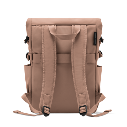 Shibuya Rolltop Rucksack Braun Rückseite - Wasserabweisend Vegan Ergonomisch - Horizn Studios