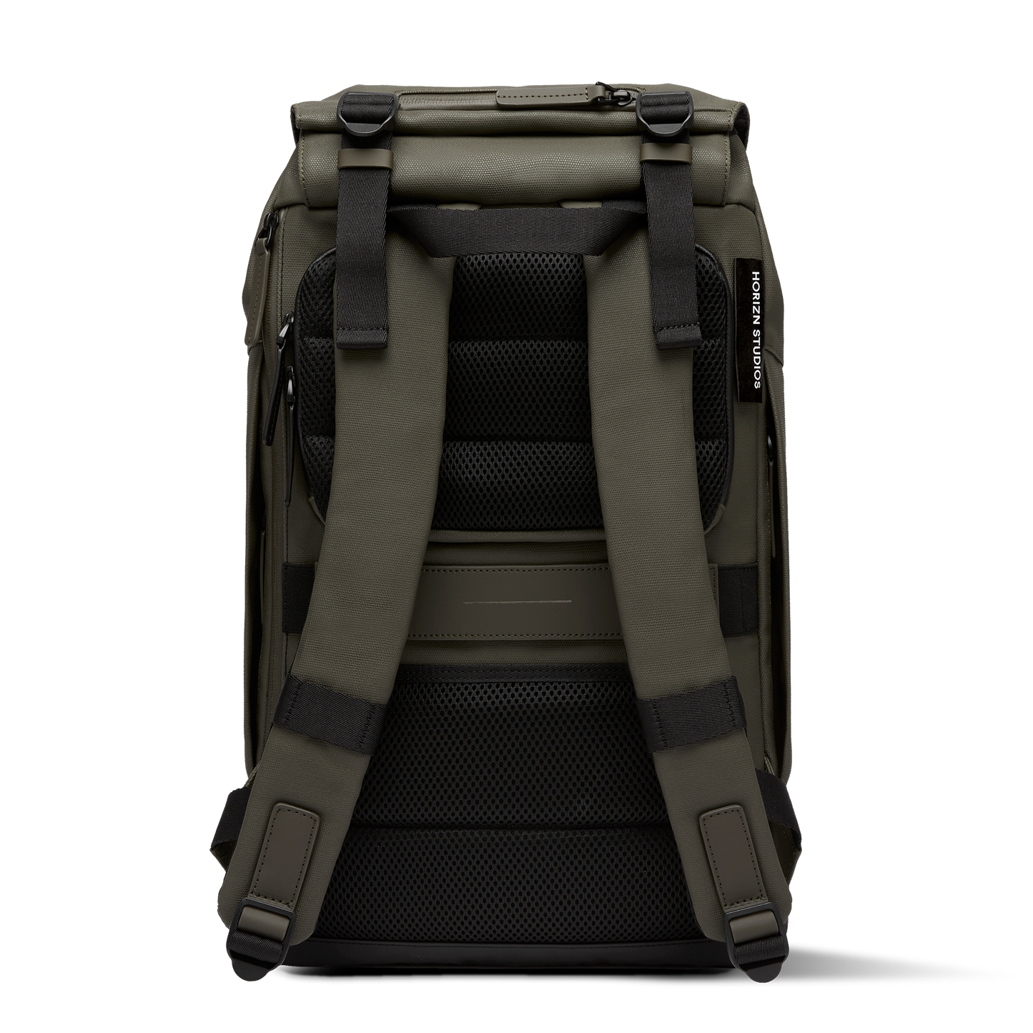 Sofo Rucksack City Darkolive Rückseite - Wasserabweisend Vegan Ergonomisch - Horizn Studios