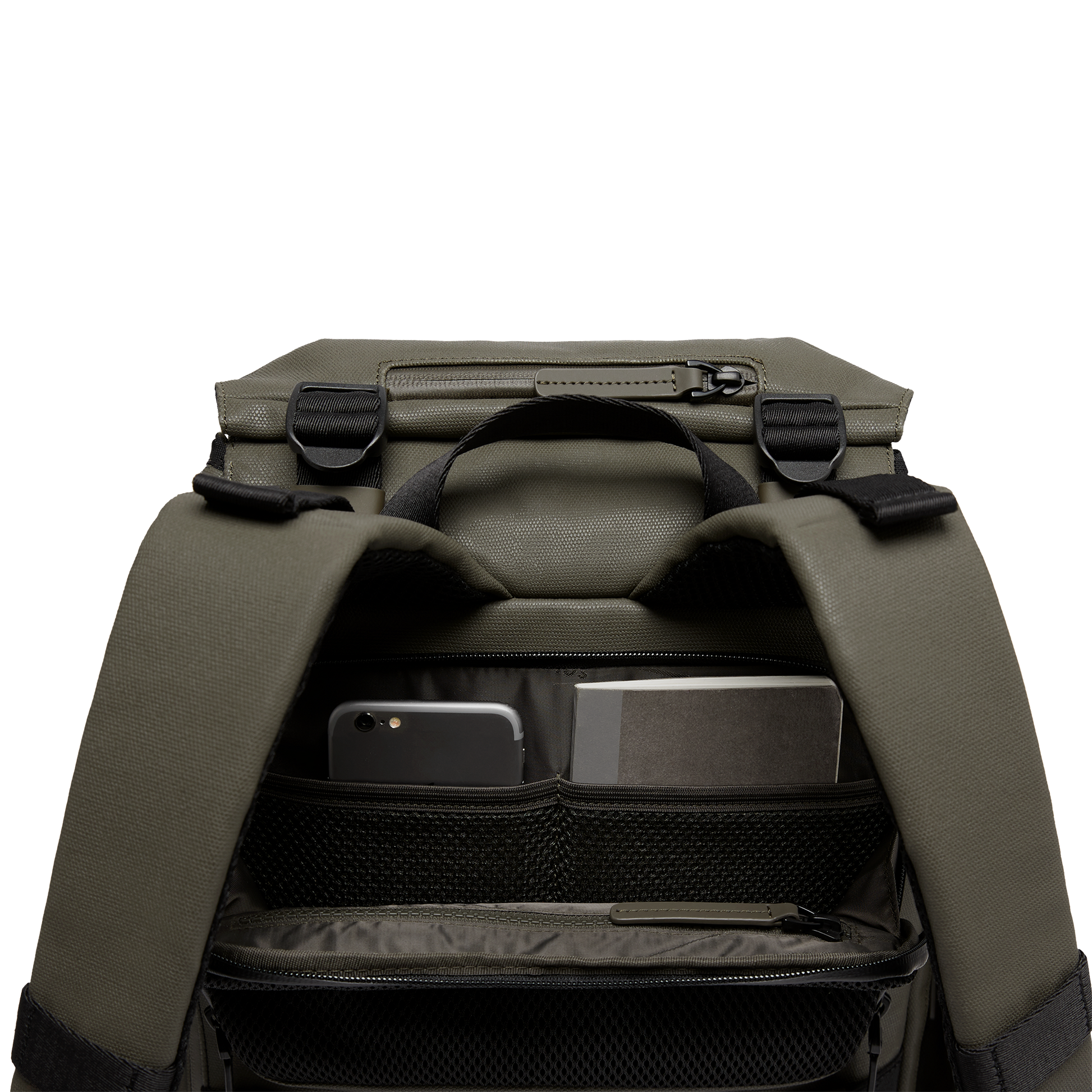 Sofo Rucksack City Darkolive Rückseite Pocket - Wasserabweisend Vegan Ergonomisch - Horizn Studios