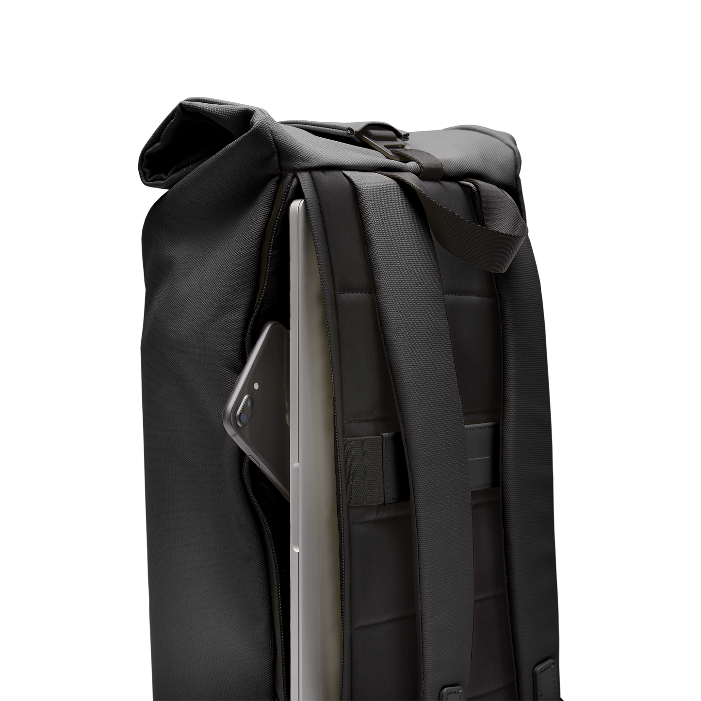 SoFo Rolltop Backpack / All Black / Recycled Cotton Canvas