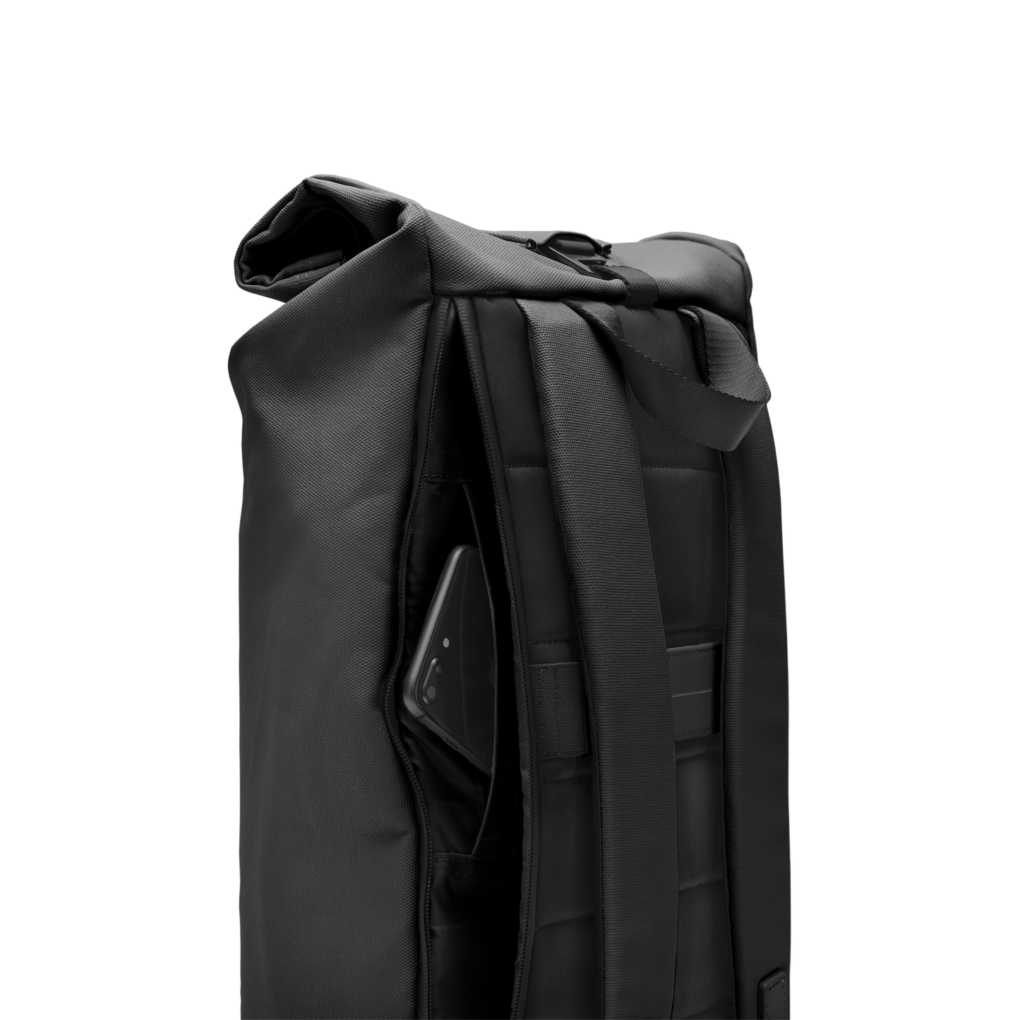 SoFo Rolltop Backpack / All Black / Recycled Cotton Canvas