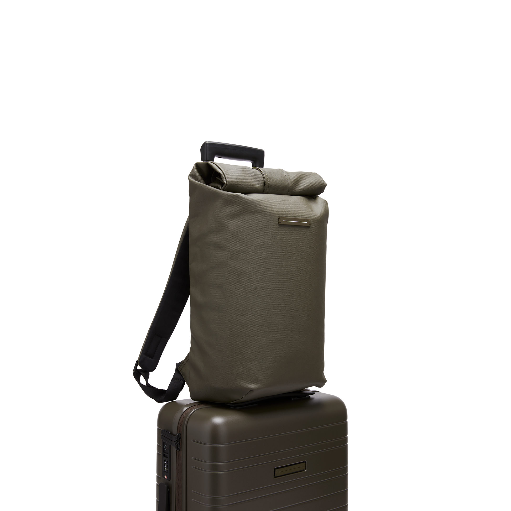 Sofo Rolltop Rucksack Grün Trolley Vorderseite - Wasserabweisend Vegan Ergonomisch - Horizn Studios