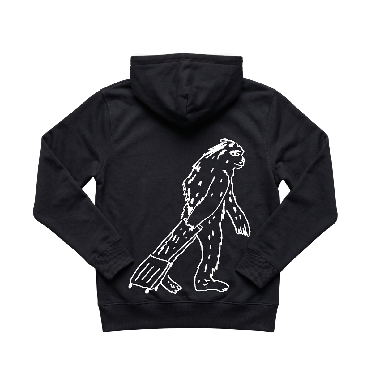 Travel Hoodie / All Black / Organic Cotton / Size S / Monster