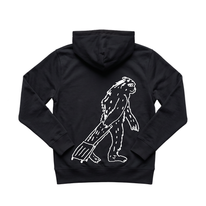 Travel Hoodie / All Black / Organic Cotton / Size S / Monster