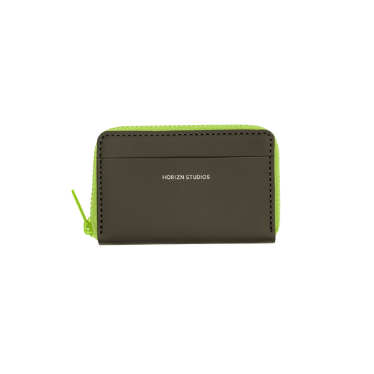 Wallet / Dark Olive / Neon Green