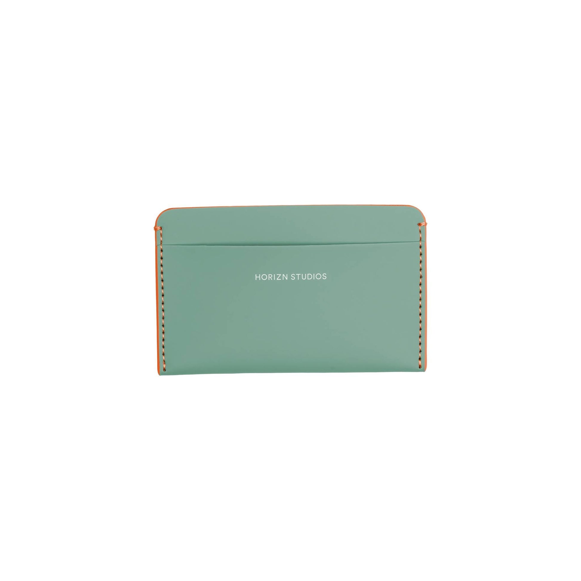 Cardholder Marine Green Neon Orange Vorderseite Edb - Horizn Studios