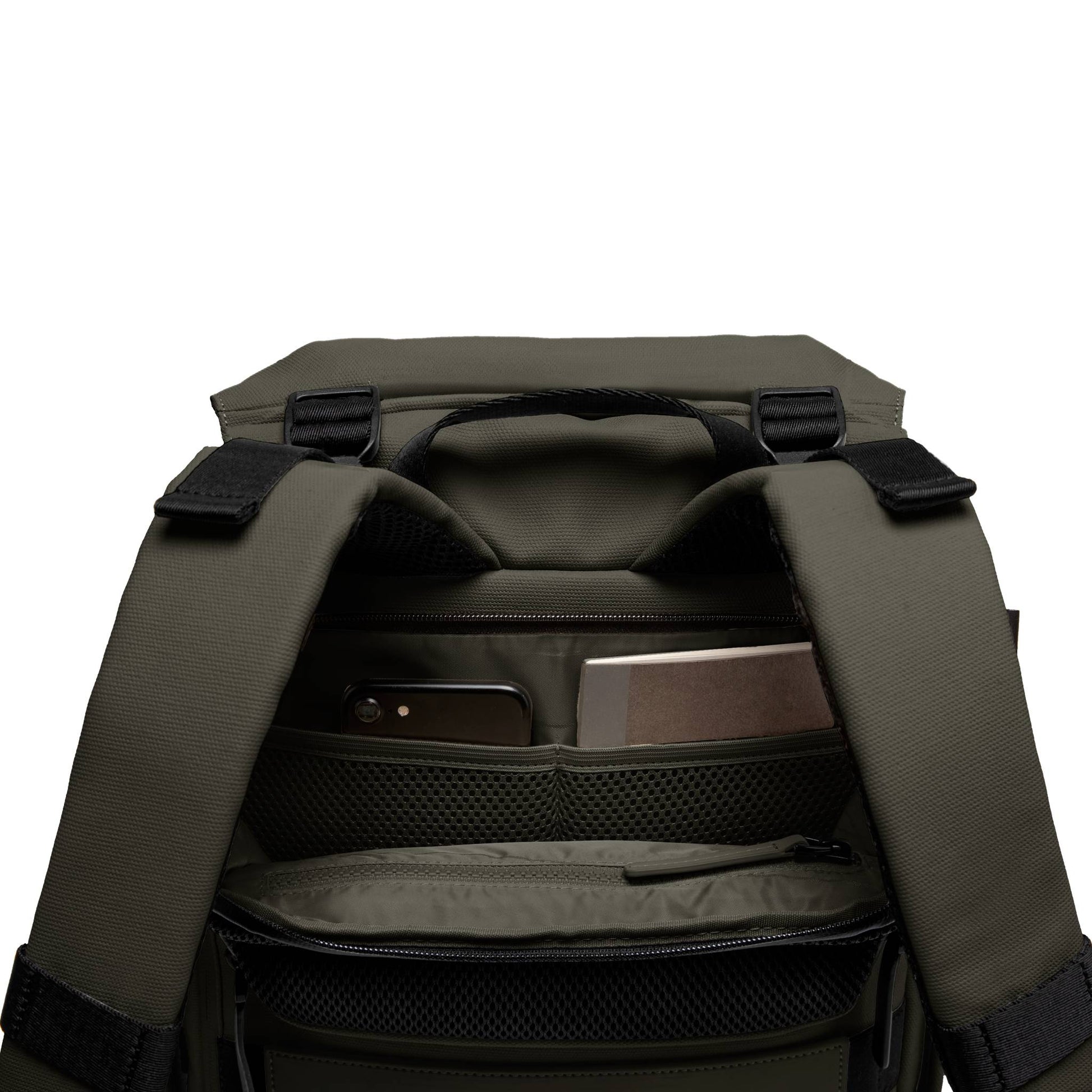 SoFo Backpack City / Dark Olive / Recycled Waxed Canvas 5