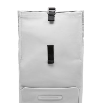 Sofo Rolltop Rucksack Rucksack Light Quartz Grau Vorderseite Erweitert - Wasserabweisend Vegan Ergonomisch - Horizn Studios